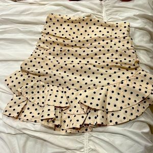 Zara draped rouche polka dot skirt purchased never been worn! Tags still on